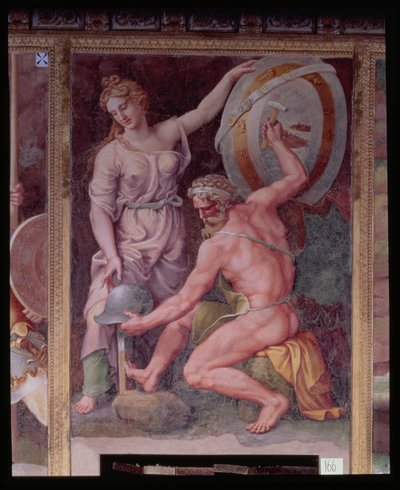 Vulcan forging the armour of Achilles by Giulio Romano